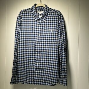 Orvis Long Sleeve Button Front Shirt Men's Size XL Plaid Blue & Grey